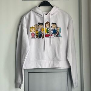 PEANUTS White Hoodie with Cartoon Characters (Unisex) + Navy T-Shirt